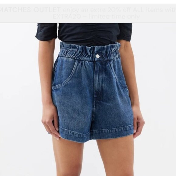 Isabel Etoile Marant Pants - ISABEL MARANT ETOILE TITEA SHORTS DENIM HIGH RISE PAPERBAG WAIST sz 44